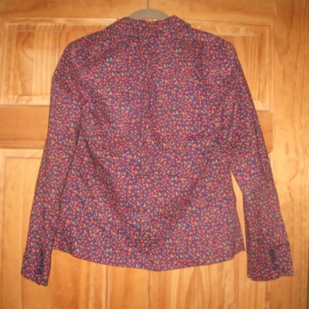 Gap Red and Orange Flower Pattern Two Button Blaz… - image 2